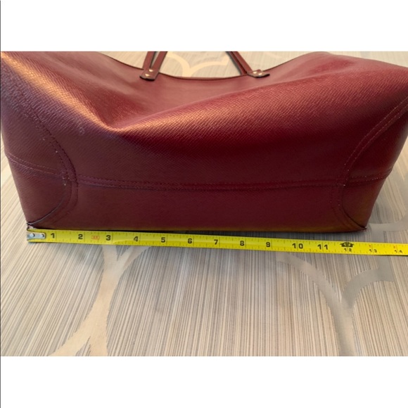Coach Reversible Burgundy Cranberry Leather Tote - Picture 2 of 11